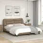 Cappuccino synthetic leather headboard bed frame 160x200cm by vidaXL, Beds and slatted bases - Ref: Foro24-3208013, Price: 23...