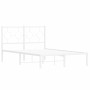 Metallbettgestell mit weißem Kopfteil 120x200 cm von vidaXL, Betten und Lattenroste - Ref: Foro24-376273, Preis: 96,99 €, Rab...