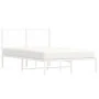 Estructura de cama de metal con cabecero blanca 120x200 cm de vidaXL, Camas y somieres - Ref: Foro24-376273, Precio: 95,65 €,...