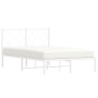 Metallbettgestell mit weißem Kopfteil 120x200 cm von vidaXL, Betten und Lattenroste - Ref: Foro24-376273, Preis: 96,99 €, Rab...