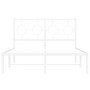 Metallbettgestell mit weißem Kopfteil 120x200 cm von vidaXL, Betten und Lattenroste - Ref: Foro24-376273, Preis: 96,99 €, Rab...