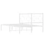 Estructura de cama de metal con cabecero blanca 120x200 cm de vidaXL, Camas y somieres - Ref: Foro24-376273, Precio: 95,65 €,...