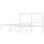 Metallbettgestell mit weißem Kopfteil 120x200 cm von vidaXL, Betten und Lattenroste - Ref: Foro24-376273, Preis: 96,99 €, Rab...
