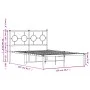 Estructura de cama de metal con cabecero blanca 120x200 cm de vidaXL, Camas y somieres - Ref: Foro24-376273, Precio: 95,65 €,...