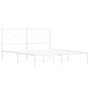 Estructura de cama con cabecero metal blanca 160x200 cm de vidaXL, Camas y somieres - Ref: Foro24-376278, Precio: 112,51 €, D...