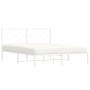 Bettgestell aus weißem Metall mit Kopfteil 160x200 cm von vidaXL, Betten und Lattenroste - Ref: Foro24-376278, Preis: 112,60 ...