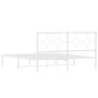 Estructura de cama con cabecero metal blanca 160x200 cm de vidaXL, Camas y somieres - Ref: Foro24-376278, Precio: 112,51 €, D...