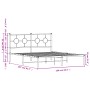 Bettgestell aus weißem Metall mit Kopfteil 160x200 cm von vidaXL, Betten und Lattenroste - Ref: Foro24-376278, Preis: 112,60 ...