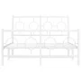 Bettgestell aus Metall mit Kopfteil und weißem Fußteil 120x190 cm von vidaXL, Betten und Lattenroste - Ref: Foro24-376290, Pr...
