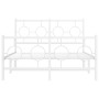 Bettgestell aus Metall mit Kopfteil und weißem Fußteil 120x190 cm von vidaXL, Betten und Lattenroste - Ref: Foro24-376290, Pr...