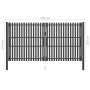 Anthrazitgraues Gartenzauntor aus Stahl 4x2,5 cm von vidaXL, Gartentore - Ref: Foro24-146338, Preis: 889,59 €, Rabatt: %