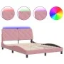 Estructura de cama con luces LED terciopelo rosa 120x200 cm de vidaXL, Camas y somieres - Ref: Foro24-3213848, Precio: 208,80...