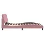 Estructura de cama con luces LED terciopelo rosa 120x200 cm de vidaXL, Camas y somieres - Ref: Foro24-3213848, Precio: 208,80...