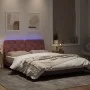 Estructura de cama con luces LED terciopelo rosa 140x200 cm de vidaXL, Camas y somieres - Ref: Foro24-3213860, Precio: 239,80...