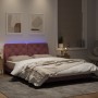 Pink velvet bed frame with LED lights 140x200 cm by vidaXL, Beds and slatted bases - Ref: Foro24-3213860, Price: 219,11 €, Di...