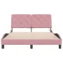 Estructura de cama con luces LED terciopelo rosa 140x200 cm de vidaXL, Camas y somieres - Ref: Foro24-3213860, Precio: 239,80...