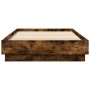 Smoke oak engineered wood bed frame 100x200 cm by vidaXL, Beds and slatted bases - Ref: Foro24-839599, Price: 88,27 €, Discou...