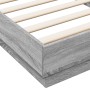 Sonoma gray engineered wood bed frame 100x200 cm by vidaXL, Beds and slatted bases - Ref: Foro24-839600, Price: 88,75 €, Disc...