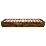 Smoked oak engineered wood bed frame 120x190cm by vidaXL, Beds and slatted bases - Ref: Foro24-3209888, Price: 116,15 €, Disc...