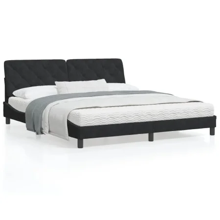 Black velvet bed frame with LED lights 180x200 cm by vidaXL, Beds and slatted bases - Ref: Foro24-3213869, Price: 268,87 €, D...