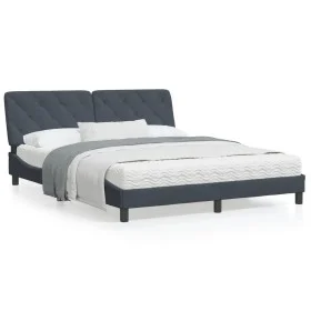 Dark gray velvet bed frame with LED lights 160x200 cm by vidaXL, Beds and slatted bases - Ref: Foro24-3213862, Price: 262,35 ...