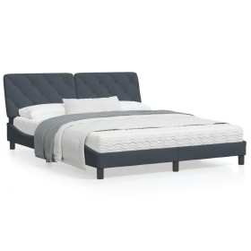 Estructura cama con luces LED terciopelo gris oscuro 160x200 cm de vidaXL, Camas y somieres - Ref: Foro24-3213862, Precio: 26...
