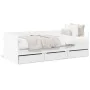 Lounger with white engineered wood drawers 90x190 cm by vidaXL, Beds and slatted bases - Ref: Foro24-3280825, Price: 203,49 €...