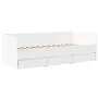 Lounger with white engineered wood drawers 90x190 cm by vidaXL, Beds and slatted bases - Ref: Foro24-3280825, Price: 203,49 €...