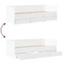 Liege mit weißen Holzwerkstoffschubladen 90x190 cm von vidaXL, Betten und Lattenroste - Ref: Foro24-3280825, Preis: 205,08 €,...