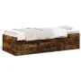 Lounger with drawers engineered smoked oak wood 90x200 cm by vidaXL, Beds and slatted bases - Ref: Foro24-3280878, Price: 176...
