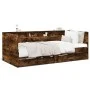 Lounger with drawers engineered smoked oak wood 90x200 cm by vidaXL, Beds and slatted bases - Ref: Foro24-3280850, Price: 201...