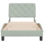 Light gray velvet bed frame with headboard 90x200 cm by vidaXL, Beds and slatted bases - Ref: Foro24-3207899, Price: 138,91 €...