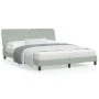Light gray velvet bed frame with headboard 160x200cm by vidaXL, Beds and slatted bases - Ref: Foro24-3207929, Price: 230,66 €...
