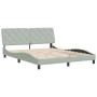 Estructura de cama con cabecero terciopelo gris claro 160x200cm