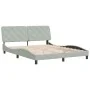 Light gray velvet bed frame with headboard 160x200cm by vidaXL, Beds and slatted bases - Ref: Foro24-3207929, Price: 230,66 €...
