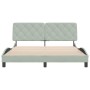 Estructura de cama con cabecero terciopelo gris claro 160x200cm