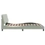 Light gray velvet bed frame with headboard 160x200cm by vidaXL, Beds and slatted bases - Ref: Foro24-3207929, Price: 230,66 €...