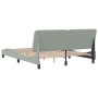 Estructura de cama con cabecero terciopelo gris claro 160x200cm