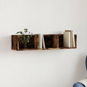 Smoked oak engineered wood wall furniture 75x18x16.5 cm by vidaXL, Shelves and shelves - Ref: Foro24-840437, Price: 24,36 €, ...