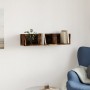 Mueble de pared madera ingeniería roble ahumado 75x18x16,5 cm