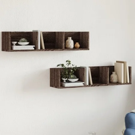 Wall furniture 2 units oak brown engineered wood by vidaXL, Shelves and shelves - Ref: Foro24-840442, Price: 34,01 €, Discoun...