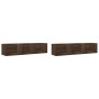 Wall furniture 2 units oak brown engineered wood by vidaXL, Shelves and shelves - Ref: Foro24-840442, Price: 34,52 €, Discoun...