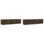Wall furniture 2 units oak brown engineered wood by vidaXL, Shelves and shelves - Ref: Foro24-840442, Price: 34,01 €, Discoun...