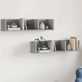 Wandmöbel 2 Einheiten Sonomagraues Holzwerkstoff 75x18x16,5 cm von vidaXL, Regale und Regale - Ref: Foro24-840440, Preis: 34,...