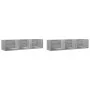Wall furniture 2 units Sonoma gray engineered wood 75x18x16.5 cm by vidaXL, Shelves and shelves - Ref: Foro24-840440, Price: ...