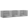 Muebles pared 2 uds madera ingeniería gris Sonoma 75x18x16,5 cm