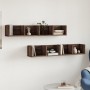 Muebles de pared 2 uds madera marrón roble 99x18x16,5 cm