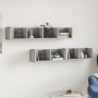 Muebles de pared 2 uds madera gris Sonoma 99x18x16,5 cm
