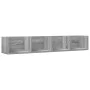 Wall furniture 2 pcs gray Sonoma wood 99x18x16.5 cm by vidaXL, Shelves and shelves - Ref: Foro24-840454, Price: 39,40 €, Disc...