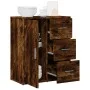 Aparador de madera de ingeniería roble ahumado 60x31x70 cm de vidaXL, Aparadores - Ref: Foro24-840475, Precio: 81,53 €, Descu...